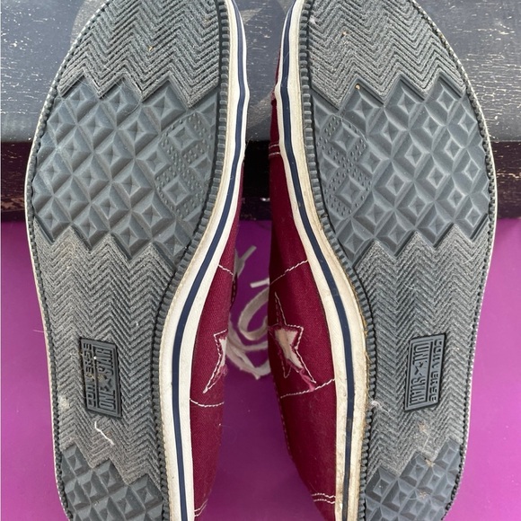 Vintage Women's CONVERSE ONE STAR Red Canvas Sneakers/Shoes-Low Top-Size 8.5 - Picture 3 of 6